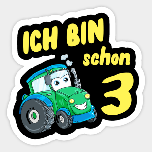 Kinder Traktor 3. Geburtstag Jungen Trekker Sticker